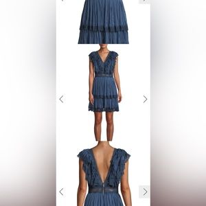 Alice and Olivia
Lanora Pleated Tiered V-Back Dress size 6